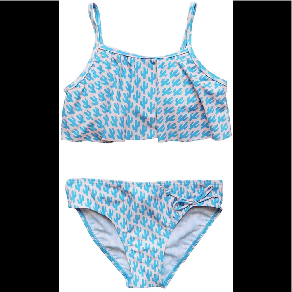 Girls 2 piece flounce bikini NWT cactus size 4